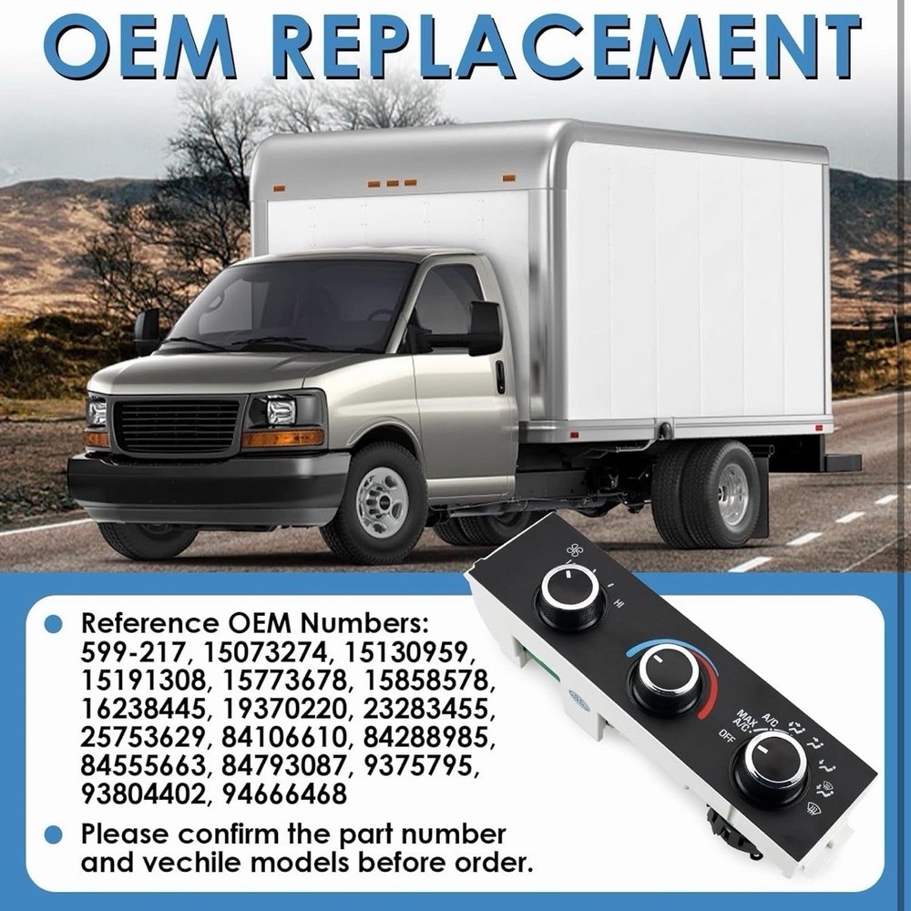 599-217 Heater A/C Control Switch,Front Climate Control Module Compatible With - Picture 3 of 8